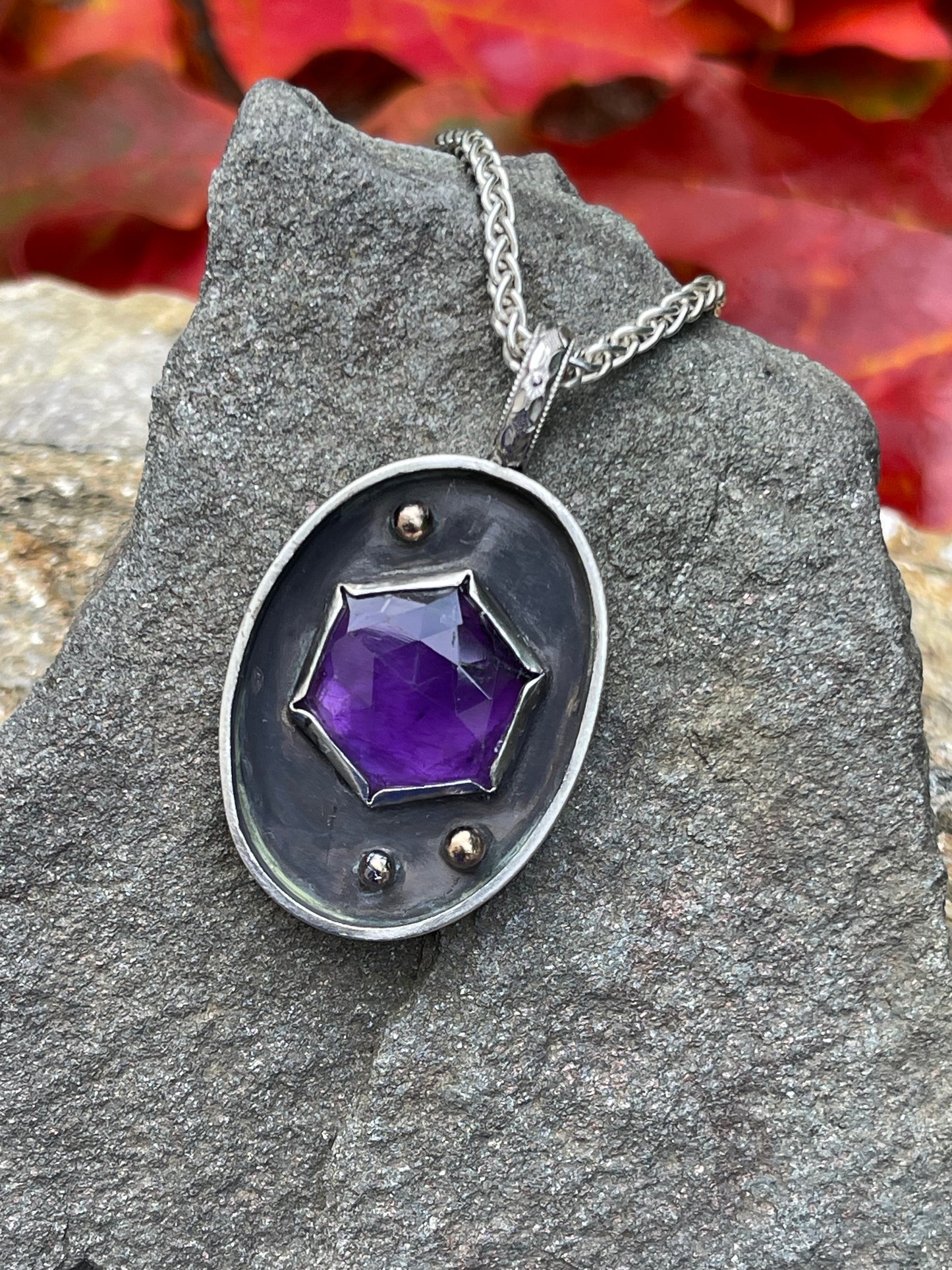 Amethyst Hexagon Pendant