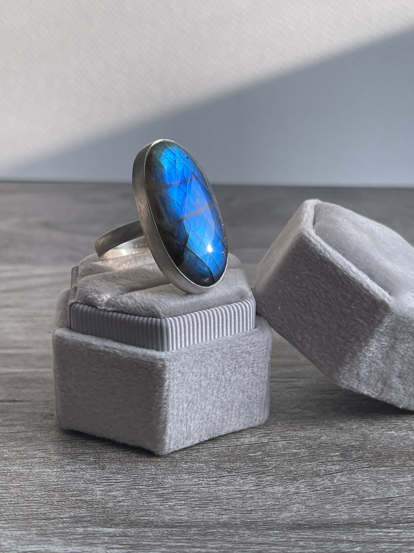 Oval Labradorite Ring - Size 9.25