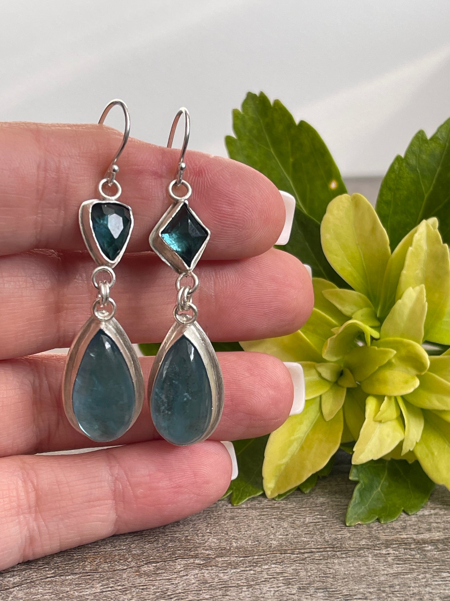 Kyanite (mix) and Aquamarine Earrings