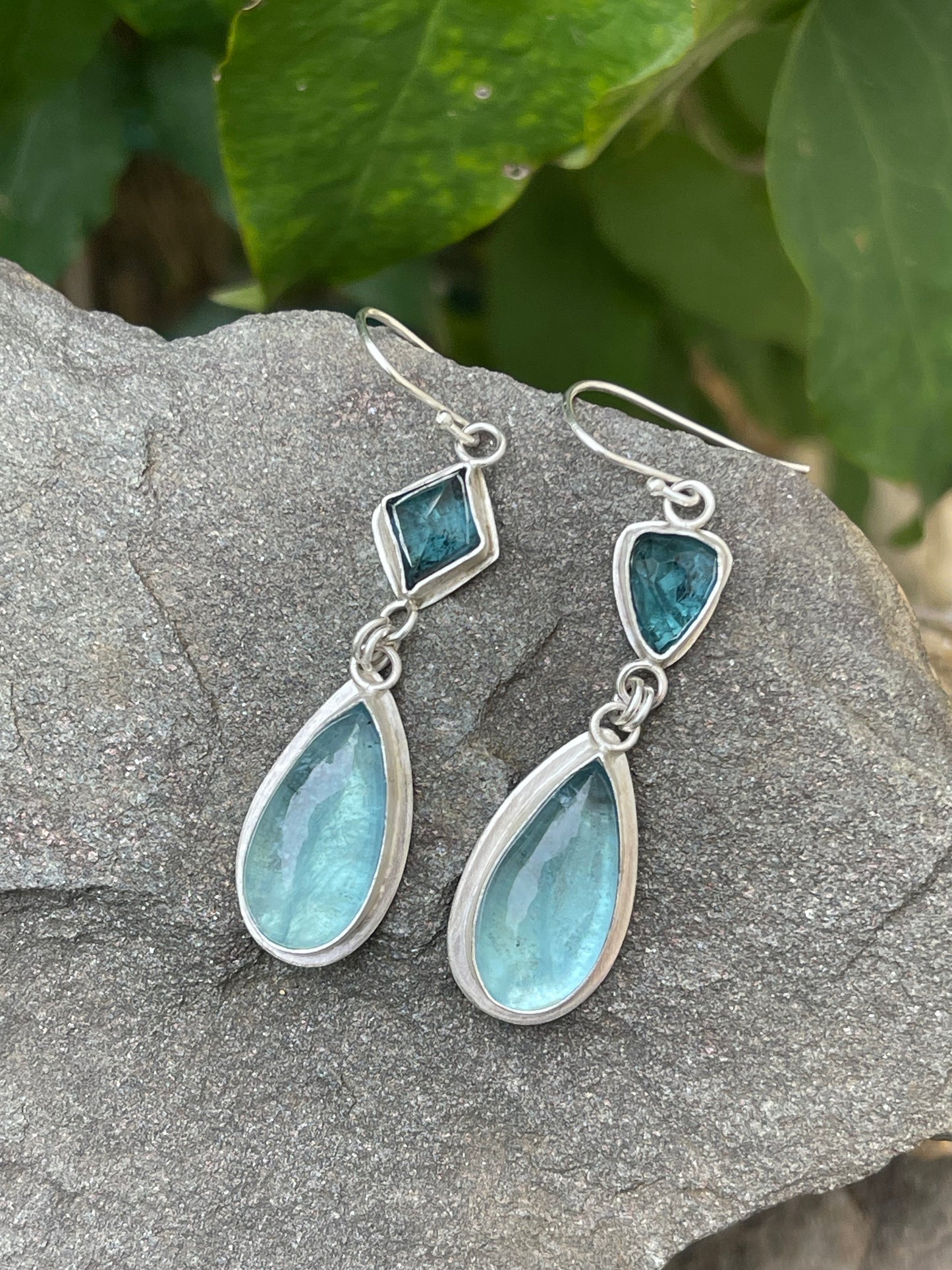 Kyanite (mix) and Aquamarine Earrings