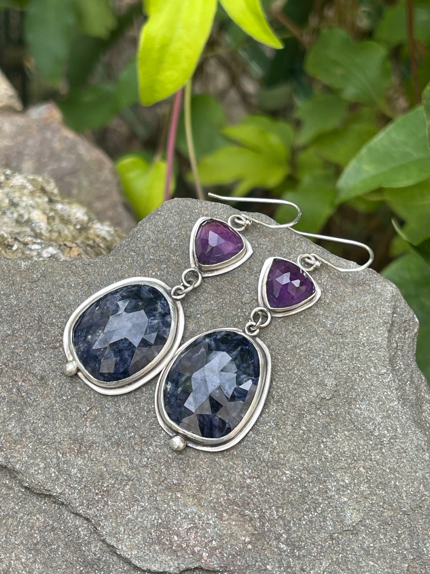 Amethyst and Sapphire Earrings